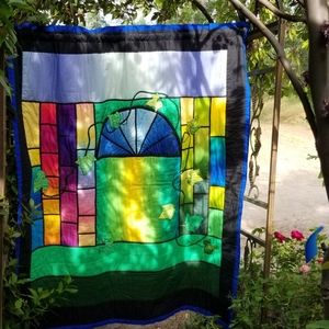 Large Art Nouveau OOAK Quilt/ Applique Handmade Signed and Dated